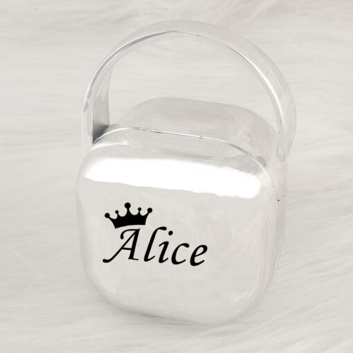 Luxury Any Name And Photo Can Customized Unique Gift Pacifier Storage Box Dustproof Soother Container Bling 3