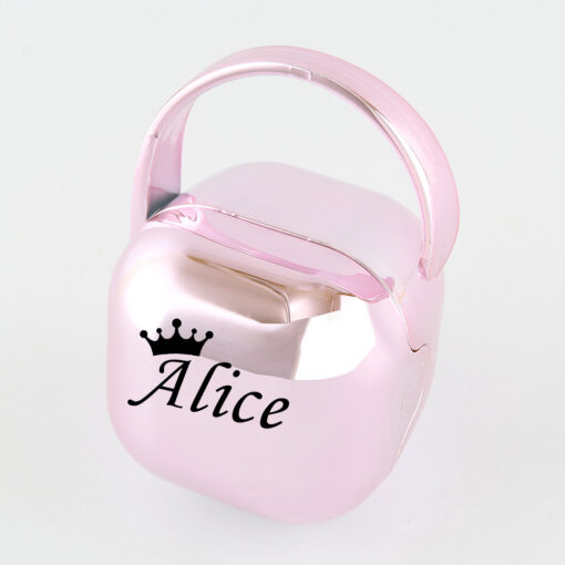 Luxury Any Name And Photo Can Customized Unique Gift Pacifier Storage Box Dustproof Soother Container Bling