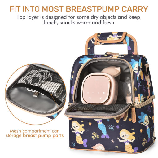 NCVI Breast Pump Backpack Cooler and Moistureproof Bag Double Layer for Mother Outdoor Working Backpack 2