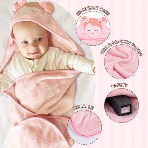 Plush Baby Blankets Newborn Bed Sheet Pink Blanket Kid Boy Girl Swaddle Wrap Thermal Plush Solid 1