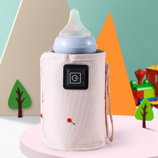 Portable USB Baby Bottle Warmer Bag Travel Milk Warmer Infant Bottle Warm Cover 2
