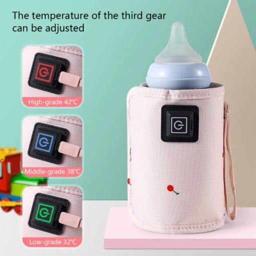 Portable USB Baby Bottle Warmer Bag Travel Milk Warmer Infant Feeding Bottle Warm Cover D08C 1