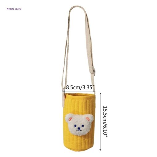 Reusable Cute Bear Baby Warm Bottle Bag Feeding Bottle Cover Shoulder Bag Crossbody Messenger Thermos Cup 5