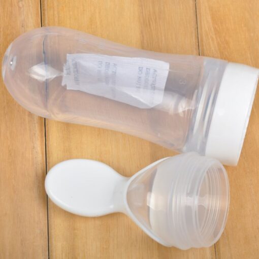 Safe Useful Silicone Baby Bottle With Spoon Food Supplement Rice Cereal Bottles Squeeze Spoon Milk Feeding 1