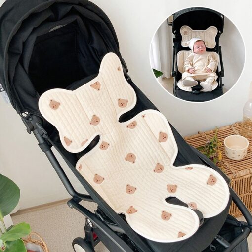 Summer Baby Stroller Liner Mat Universal Children Car Seat Pad Ins Embroidery Cotton Pram Mat Breathable