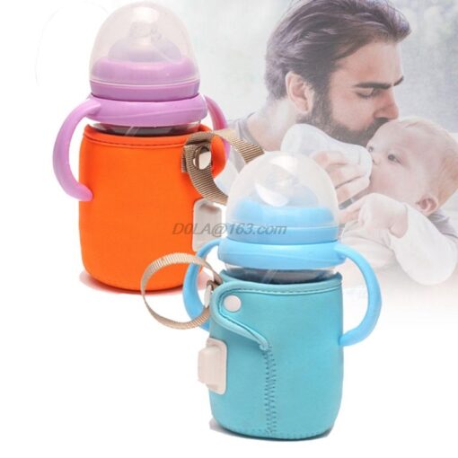 USB Baby Bottle Heating Cover Anti scalding Anti slip Insulation Bag Car Portable Milk Warmer 3