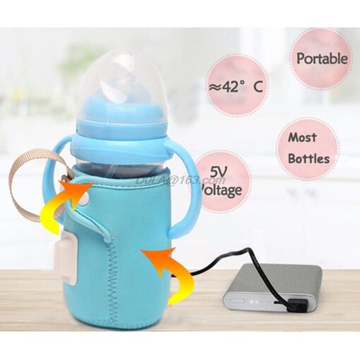 USB Baby Bottle Heating Cover Anti scalding Anti slip Insulation Bag Car Portable Milk Warmer 4
