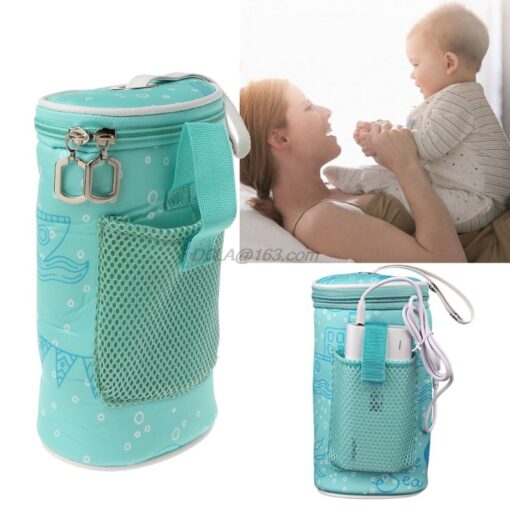 USB Baby Bottle Warmer Heater Insulated Bag Travel Cup Portable In Car Heaters Drink Warm Milk 2