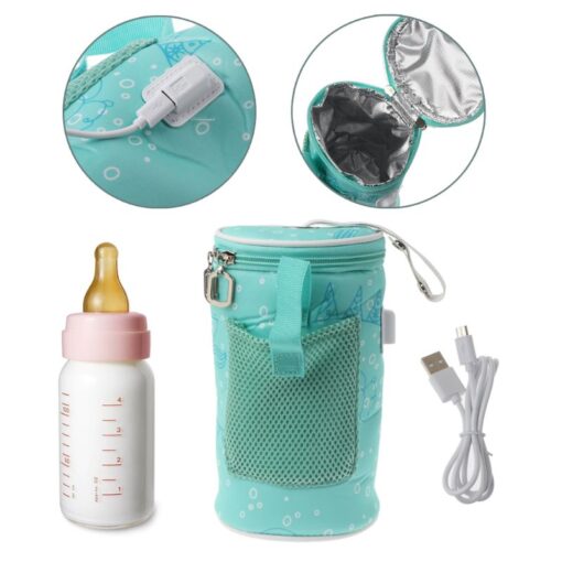 USB Baby Bottle Warmer Insulated Bag Travel Cup Portable In Car Drink Keep Warm Milk Thermostat 1