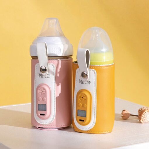 USB Baby Bottle Warmer Portable Travel Milk Warmer Infant Feeding Bottle Heating Cover Insulation Thermostat Food 7