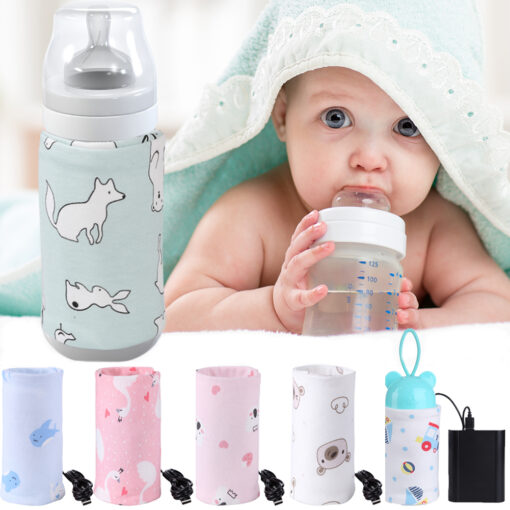 USB Baby Milk Bottle Warmer Insulated Bag Portable Travel Cup Warmer Thermostat Heater Infant Feeding Bottle