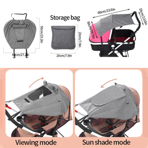Universal Baby Stroller Sun Shade UV Protection Sunshade Baby Stroller Accessories Pushchair Canopy Cover for Prams 6