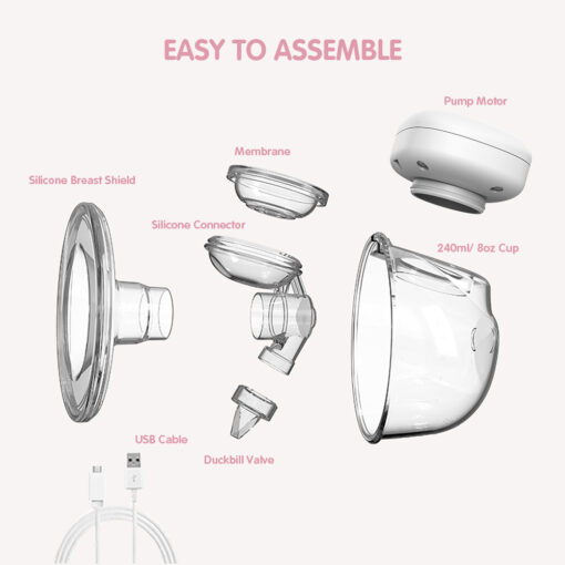 YOUHA Electric Breast Pump 28 24mm Wearable Hands Free Wearable Breast Cup BPA free Rechargeable Comfort 2